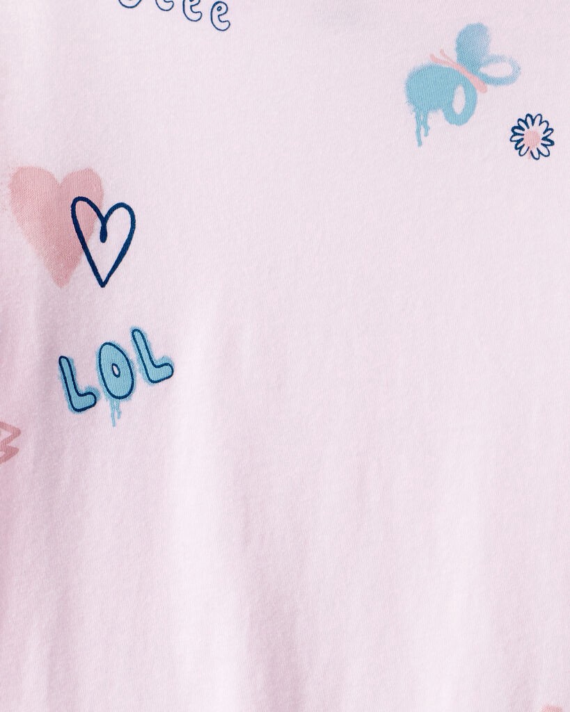 slide 2 of 2, Oshkosh Girls Stars Long-Sleeve Graphic Tee - Pink Pink XS, 1 ct