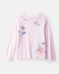 Oshkosh Girls Stars Long-Sleeve Graphic Tee - Pink Pink XS