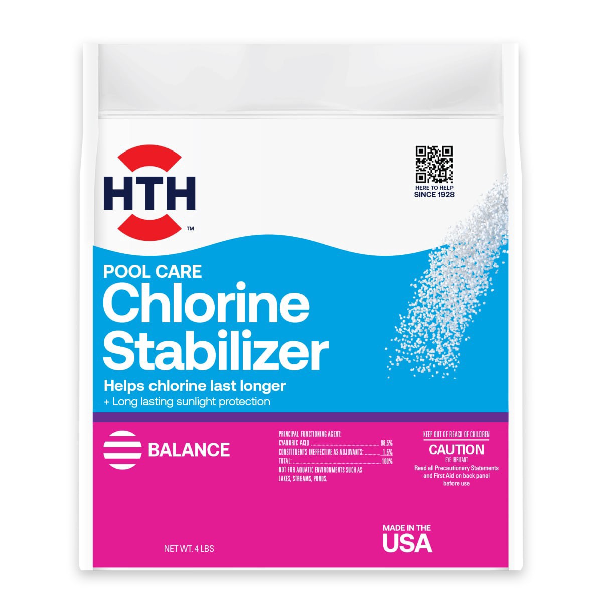 slide 1 of 5, HTH Pool Care Chlorine Stabilizer, 4 lb