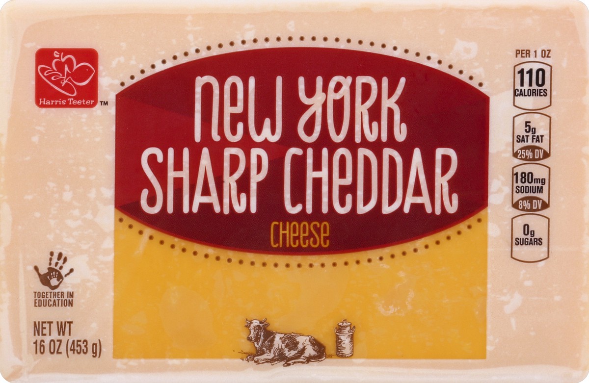 slide 5 of 5, Harris Teeter NY Sharp Cheddar Cheese, 16 oz