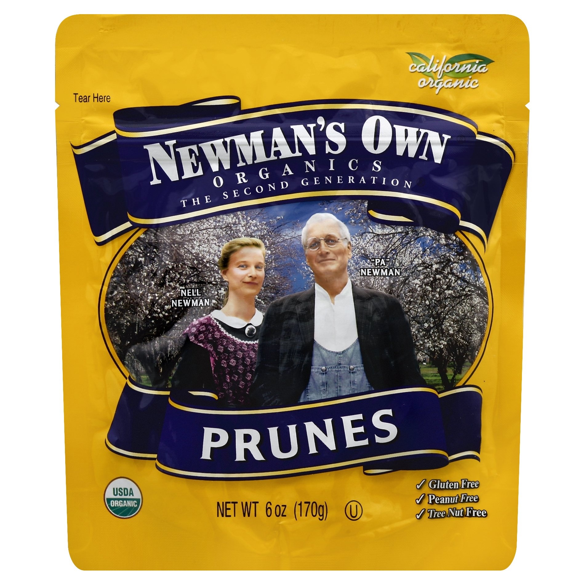 slide 1 of 1, Newman's Own Organic Pitted Prunes, 6 oz