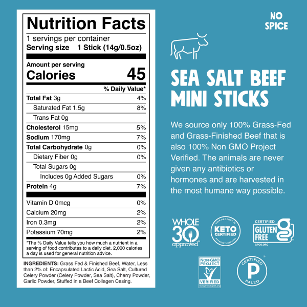 slide 13 of 13, Chomps Sea Salt Beef Mini Chomplings 6 - 0.5 oz Sticks, 6 ct