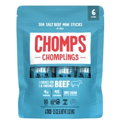 Chomps Sea Salt Beef Mini Chomplings 6 - 0.5 oz Sticks