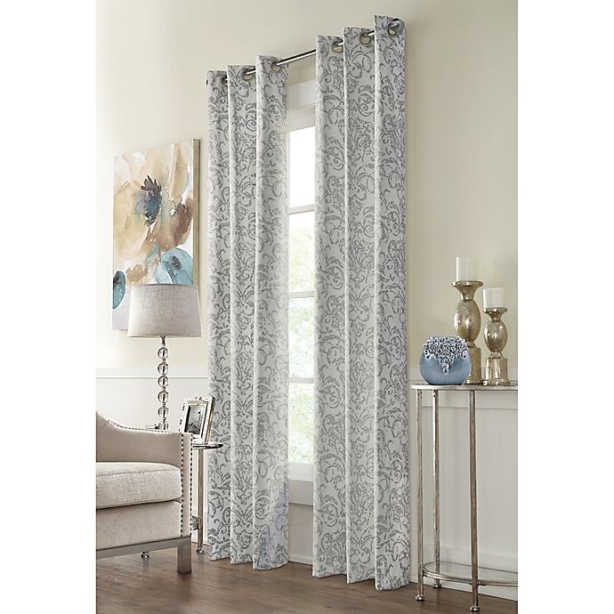 slide 1 of 3, Commonwealth Home Fashions Conrad Grommet Window Curtain Panel - Grey, 95 in