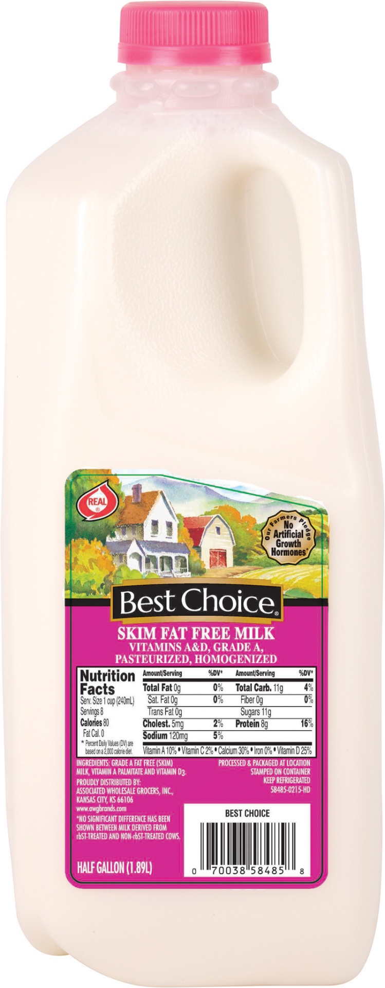 slide 1 of 1, Best Choice Skim Milk, 64 oz