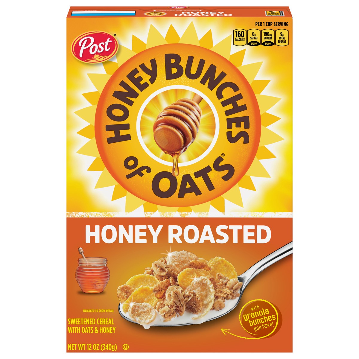 slide 1 of 8, Honey Bunches of Oats Honey Roasted Cereal - 12oz - Post, 12 oz