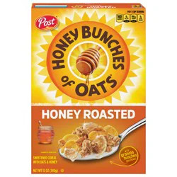 Post Honey Bunches of Oats Honey Roasted Breakfast Cereal, 12 OZ Cereal Box
