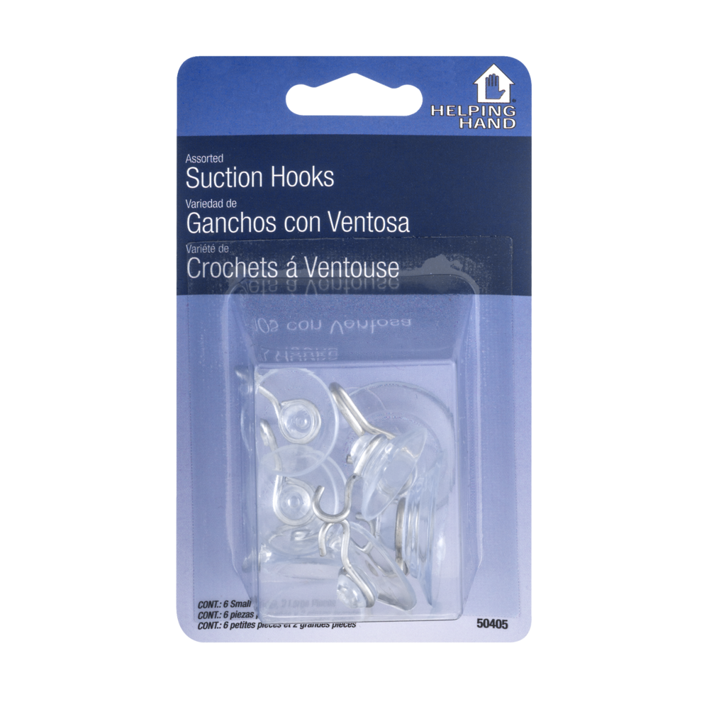 slide 1 of 1, Helping Hand Assorted Suction Hooks, 7 ct