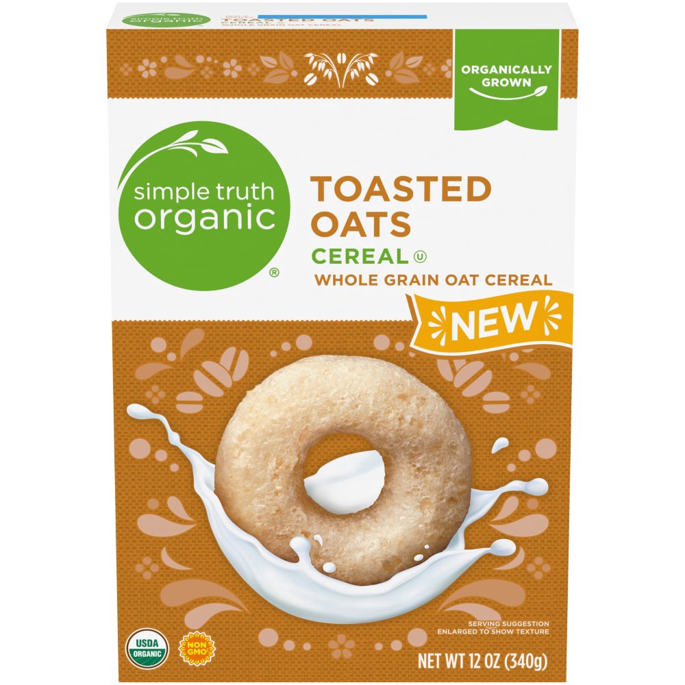 slide 2 of 3, Simple Truth Organic Toasted Oats Cereal, 12 oz