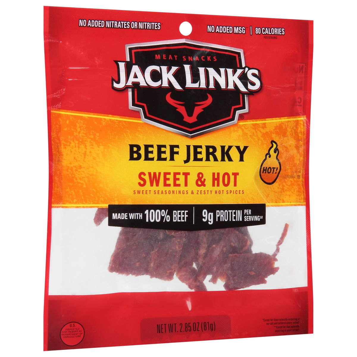 slide 5 of 9, Jack Link's 2.85Oz Jack Link's Sweet And Hot Beef Jerky 1/1 Count, 2.85 oz