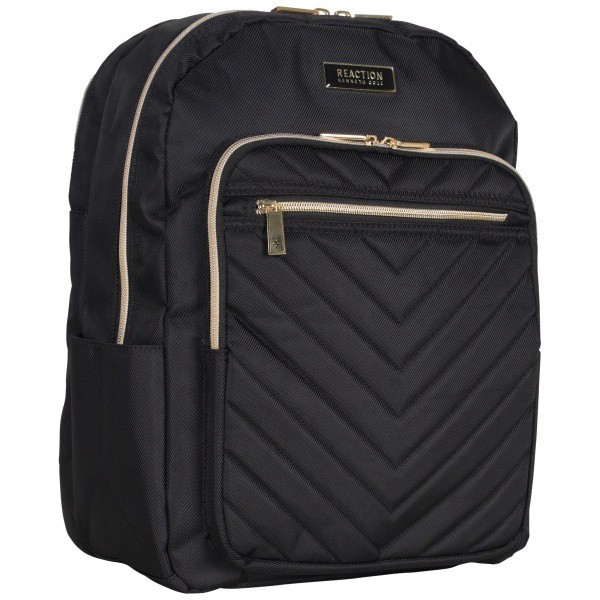 slide 5 of 8, Kenneth Cole Reaction Chevron Quilted Laptop Backpack, Black, 1 ct