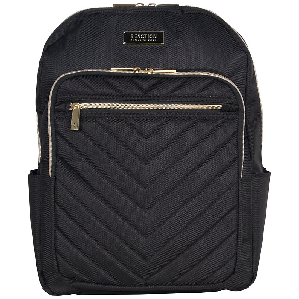 slide 1 of 1, Kenneth Cole Reaction Chevron Quilted Laptop Backpack, Black, 1 ct