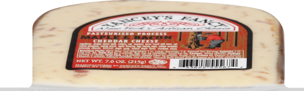 slide 6 of 8, Yancey's Fancy Inc. Yanceys Fancy Maple & Bacon Pasteurized Process Cheddar Cheese, 7.6 oz