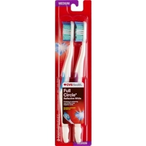 slide 1 of 1, CVS Health Full Circle Radiant White Toothbrush, Medium, 2 ct