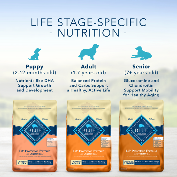 slide 14 of 18, Blue Buffalo Life Protection Formula Natural Puppy Large Breed Dry Dog Food, Chicken and Brown Rice 24-lb, 24 lb