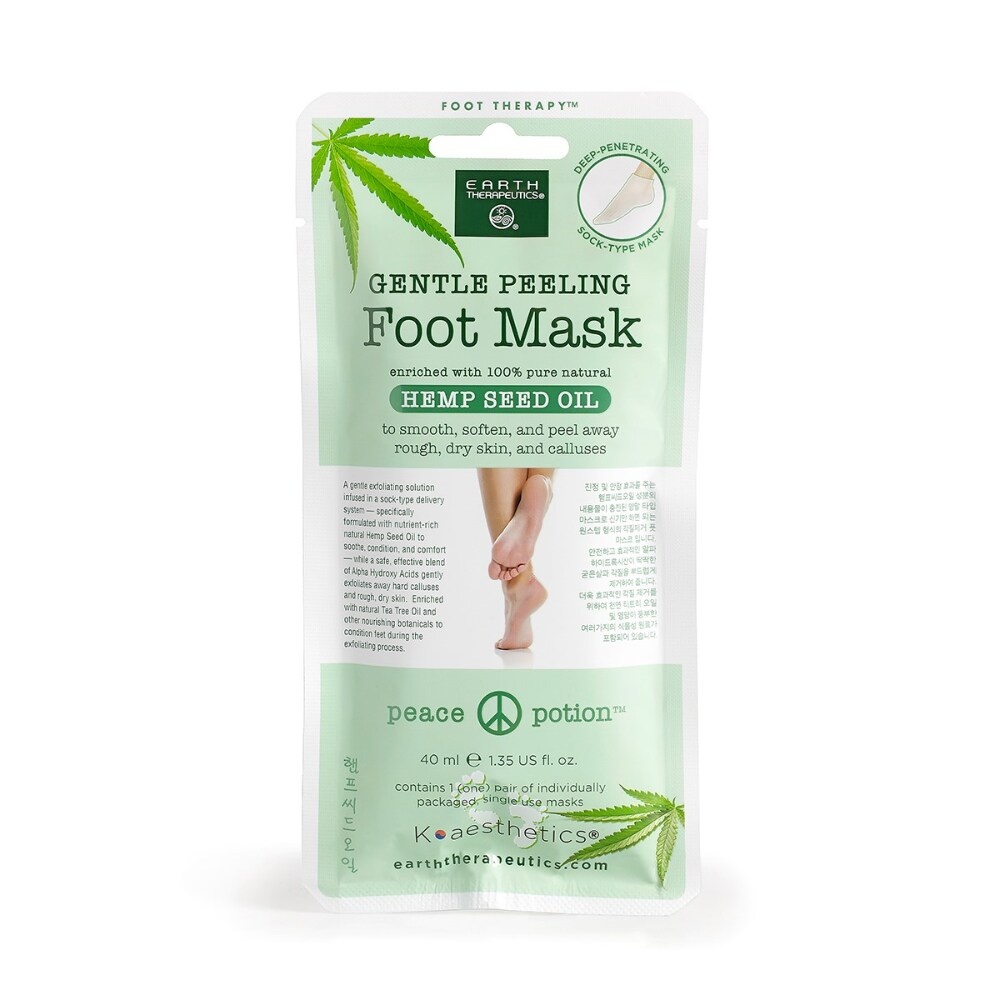 slide 1 of 1, Earth Therapeutics Hemp Seed Oil Peeling Foot Mask, 1.35 fl oz