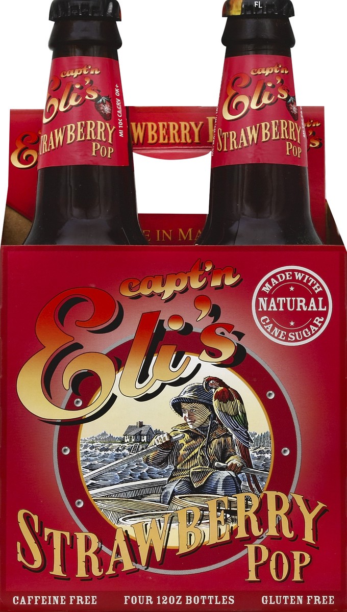 slide 2 of 4, Capt'n Eli's Soda Strawberry Pop, 4 ct; 12 fl oz