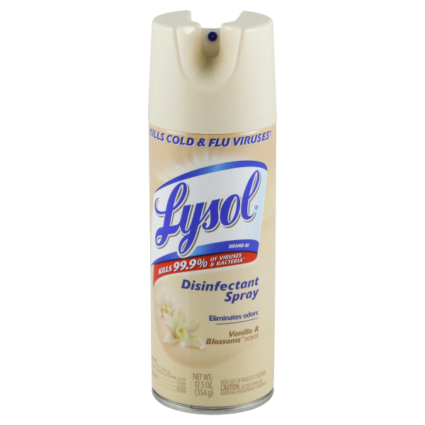 slide 1 of 1, Lysol Disinfectant Spray, Vanilla & Blossoms Scent, 12.5 oz