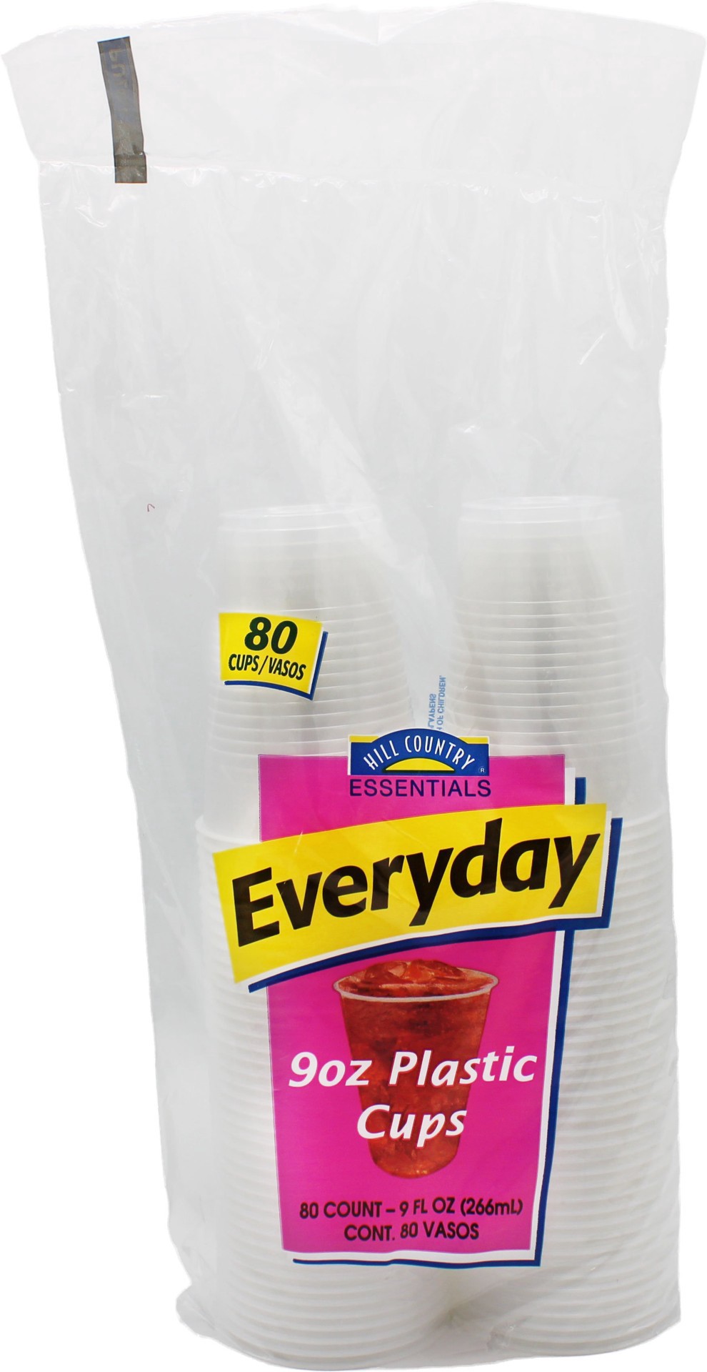slide 1 of 1, Hill Country Fare Everyday 9 oz Plastic Cups, 80 ct