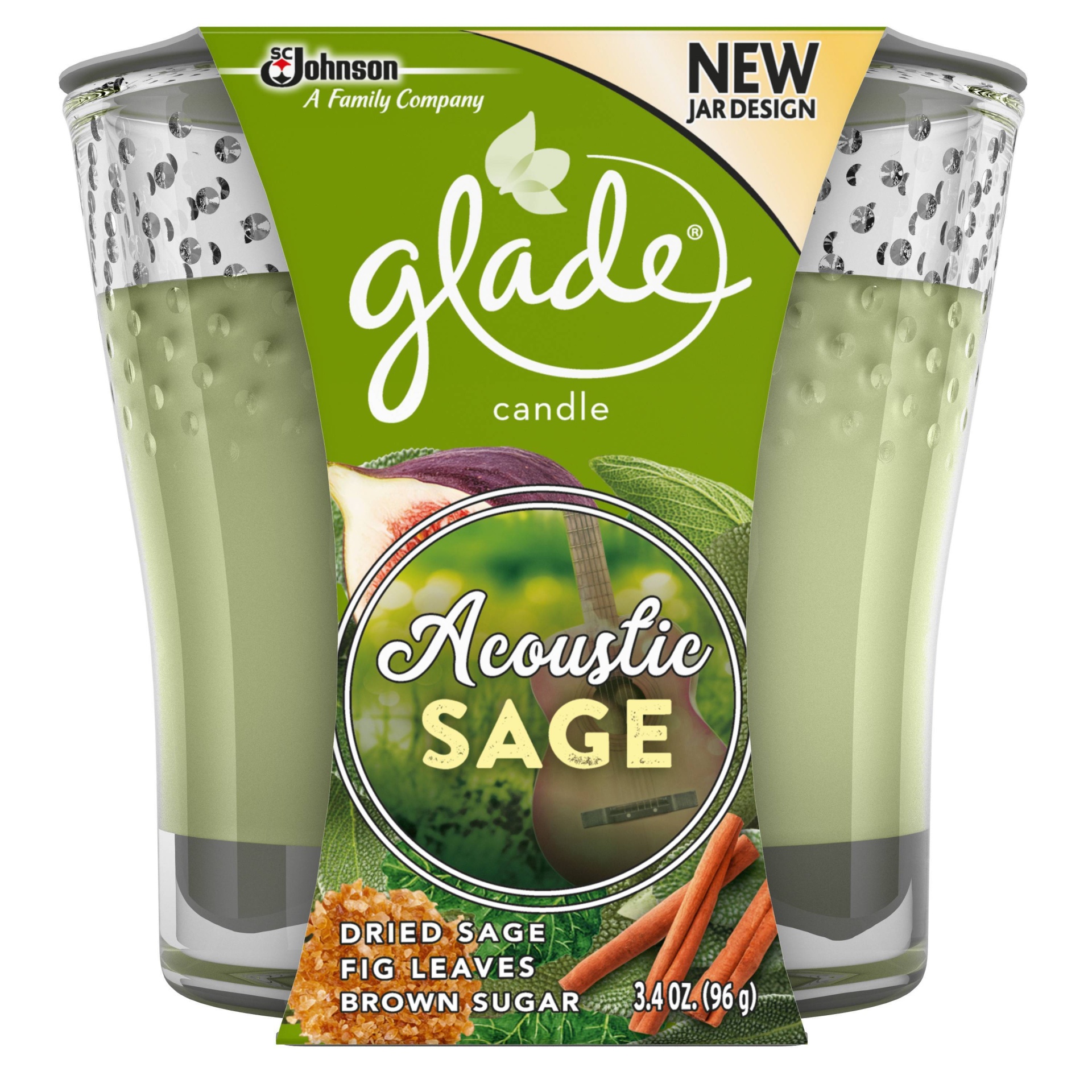 slide 1 of 1, Glade Spring Candle Acoustic Sage, 3.4 oz