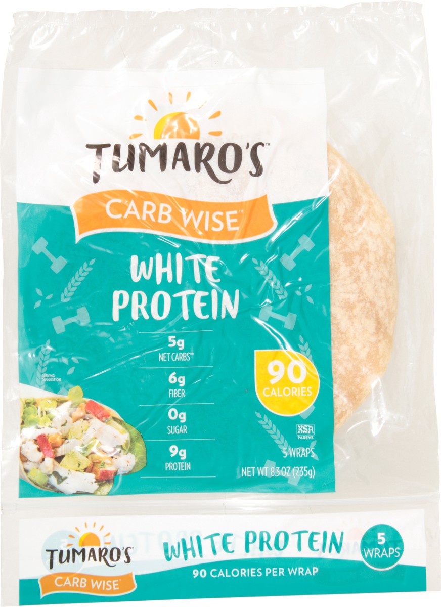 slide 2 of 12, Tumaro's Low-In-Carb Protein Wraps Premium White, 5 ct; 8.3 oz