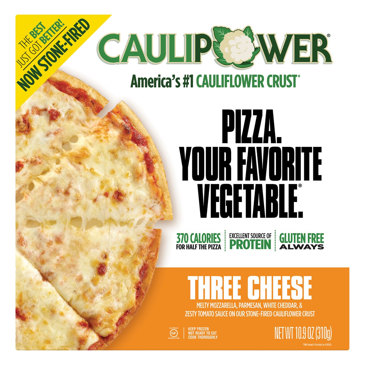 slide 1 of 2, Caulipower® frozen three cheese pizza, 10.9 oz