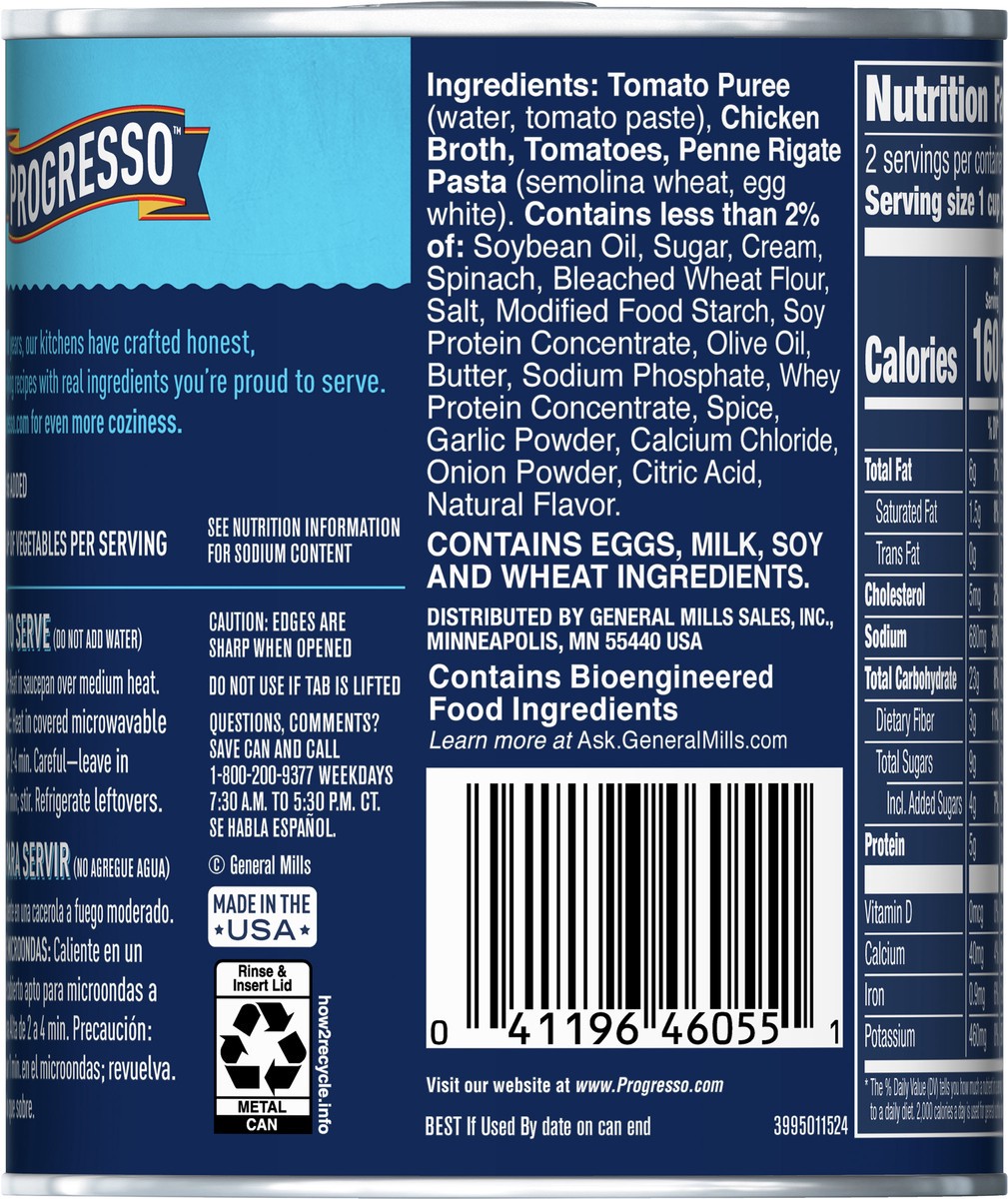 slide 8 of 9, Progresso Traditional, Creamy Tomato With Penne Canned Soup, 18.5 oz., 18.5 oz