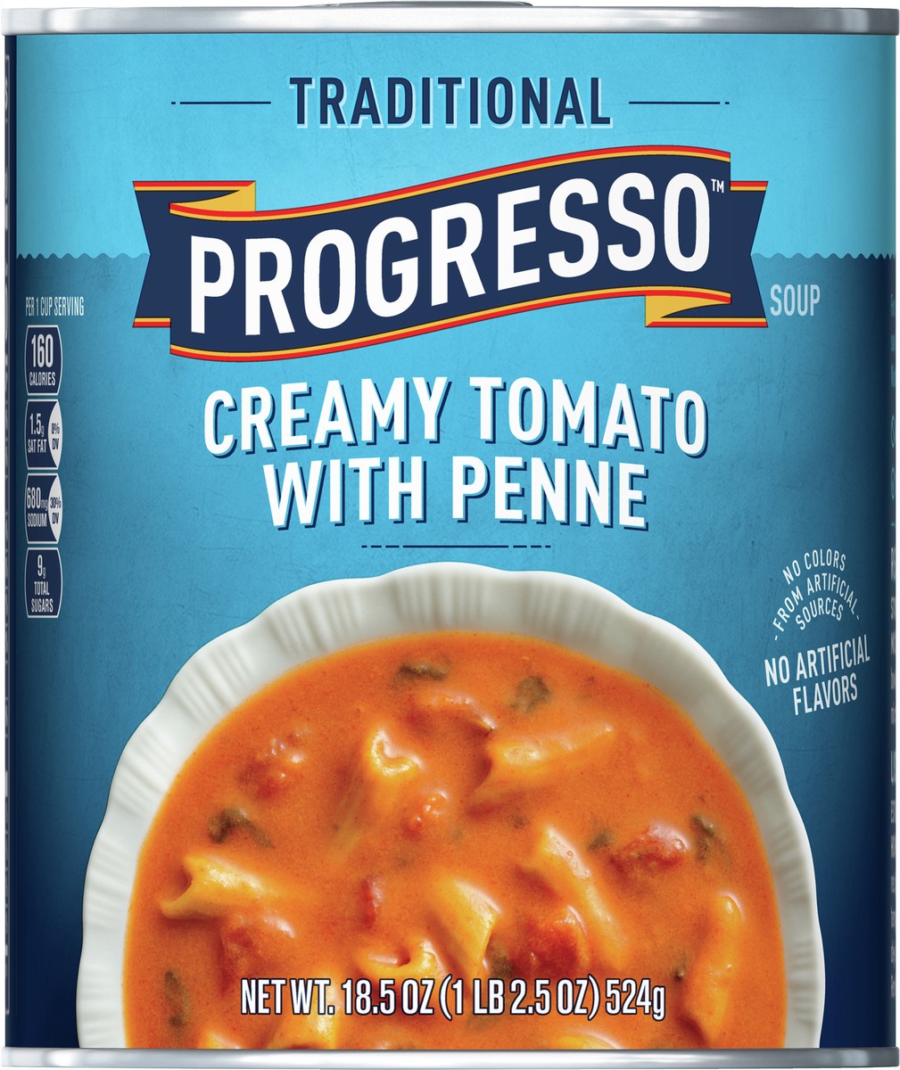 slide 7 of 9, Progresso Traditional, Creamy Tomato With Penne Canned Soup, 18.5 oz., 18.5 oz