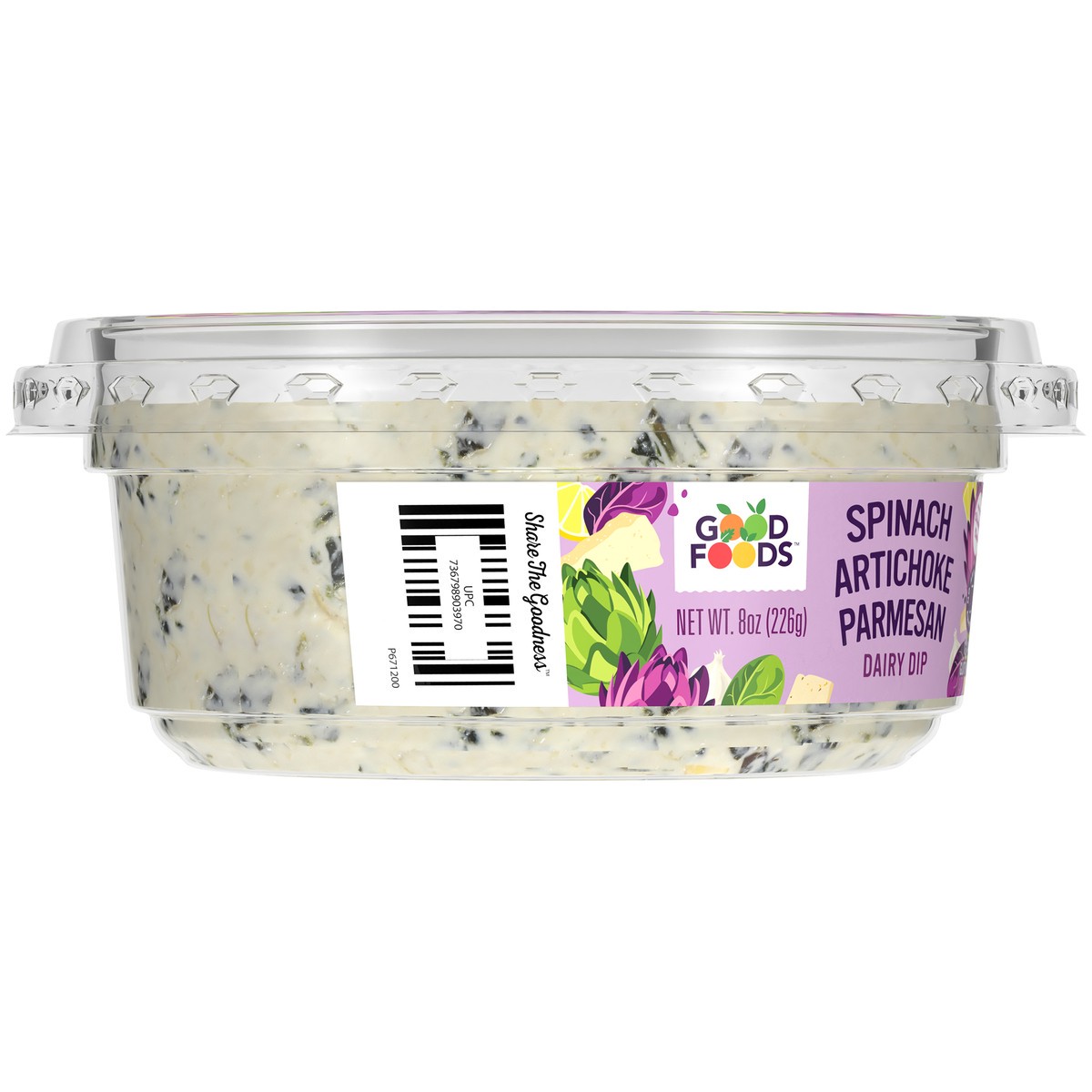 slide 8 of 14, Good Foods™ Spinach Artichoke Parmesan Dairy Dip 8 oz. Tub,