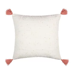 Levtex Home Loretta Gold Slub Square Throw Pillow - White
