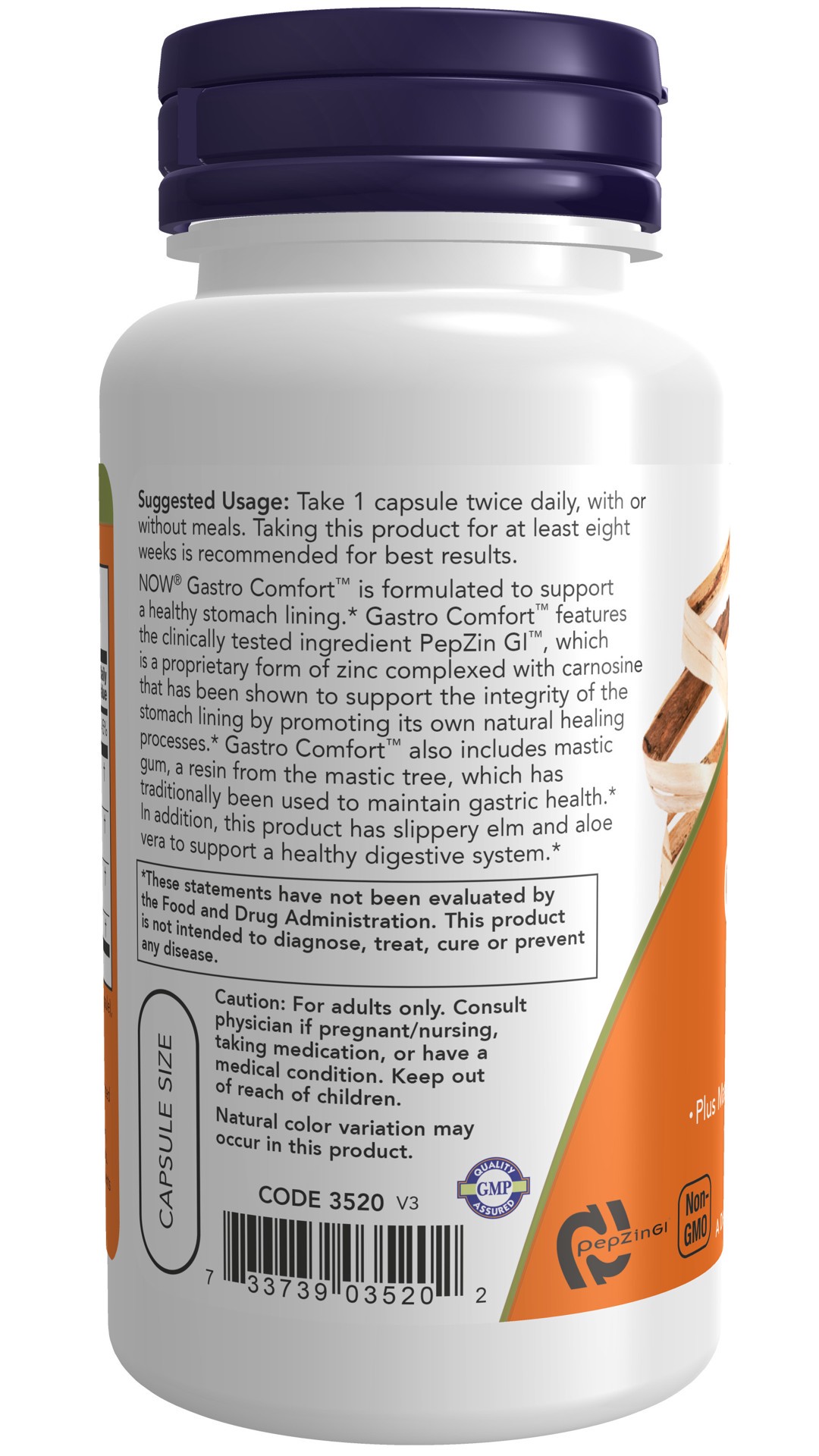 slide 3 of 4, NOW Gastro Comfort™ with PepZin GI™ - 60 Veg Capsules, 60 ct