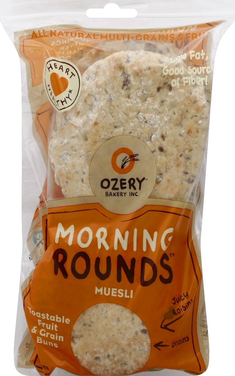 slide 3 of 3, Ozery Bakery Morning Rounds Fruit & Grain Muesli Breakfast Buns 6 ea, 6 ct