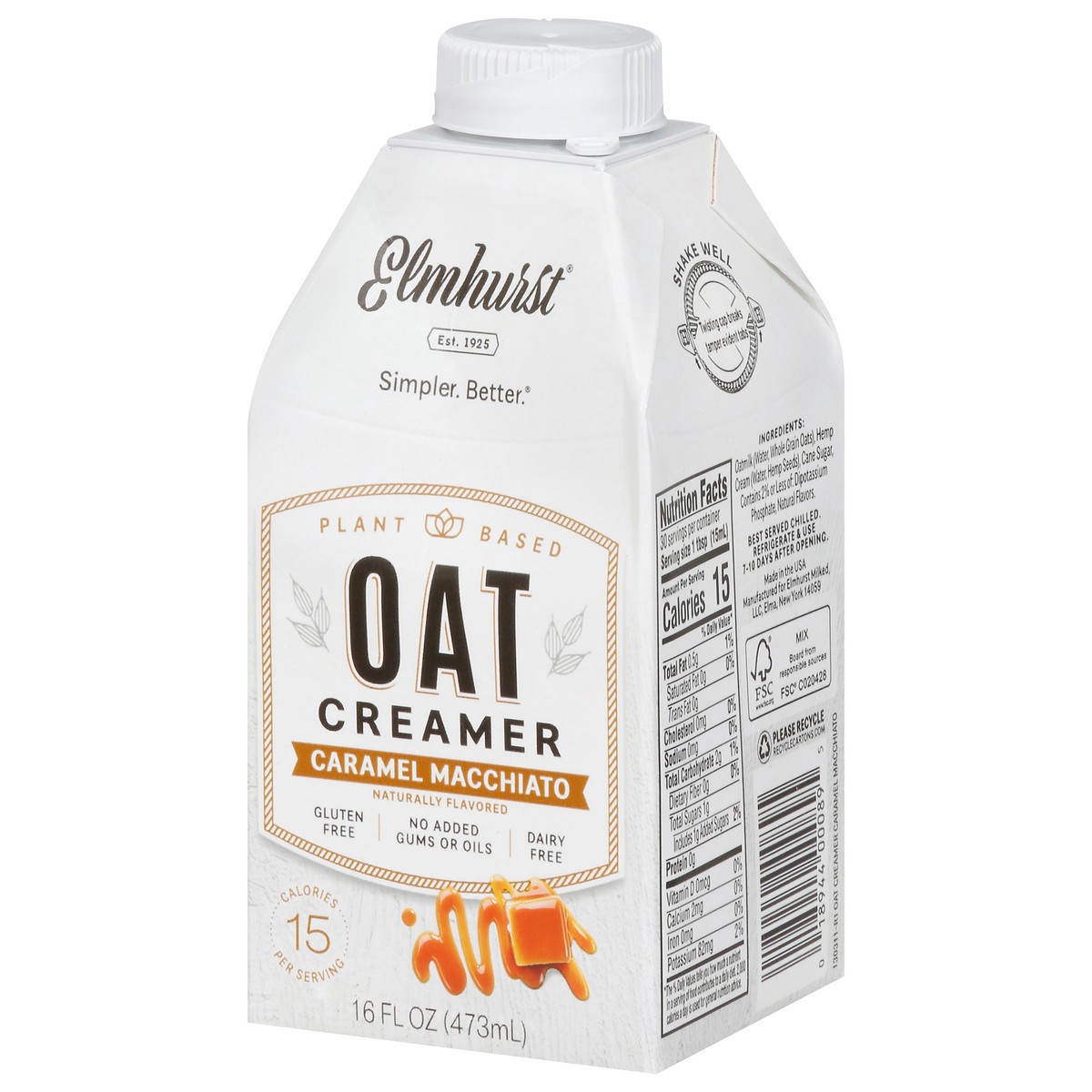 slide 2 of 13, Elmhurst Caramel Macchiato Oat Creamer - 16 fl oz, 16 fl oz