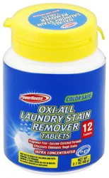 PowerHouse OXI - All Purpose Laundry Stain Remover Tablets, 12 Count