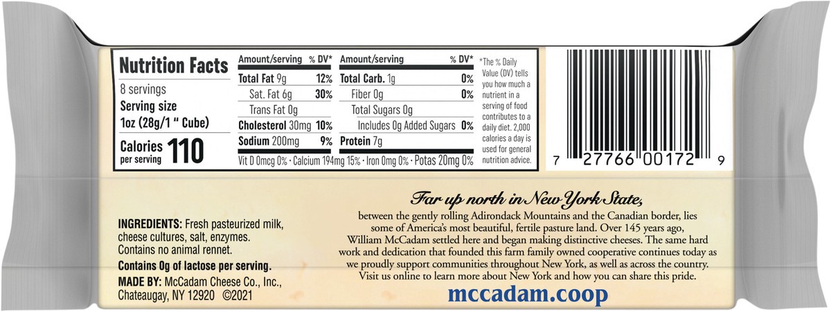slide 13 of 14, McCadam Cheese, Adirondack Cheddar, Wicked Sharp, New York, 8 oz