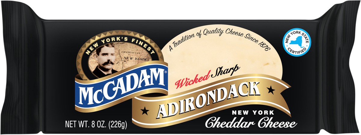 slide 10 of 14, McCadam Cheese, Adirondack Cheddar, Wicked Sharp, New York, 8 oz