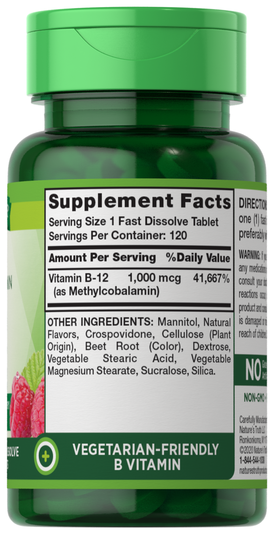 slide 4 of 4, Nature's Truth Fast Dissolve Vitamin B-12 1,000 mcg, 120 ct