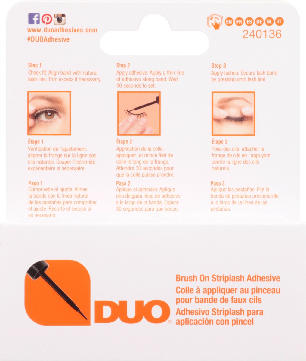 slide 12 of 12, DUO Brush on Striplash Adhesive - Dark Tone, 1 ct