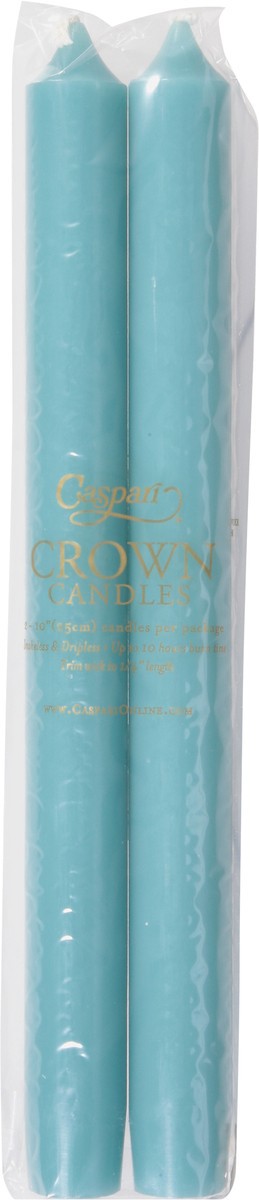 slide 4 of 12, Caspari 10 Inch Crown Turquoise Candles 2 ea, 2 ct