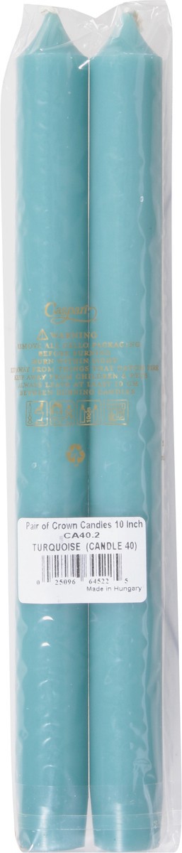 slide 5 of 12, Caspari 10 Inch Crown Turquoise Candles 2 ea, 2 ct