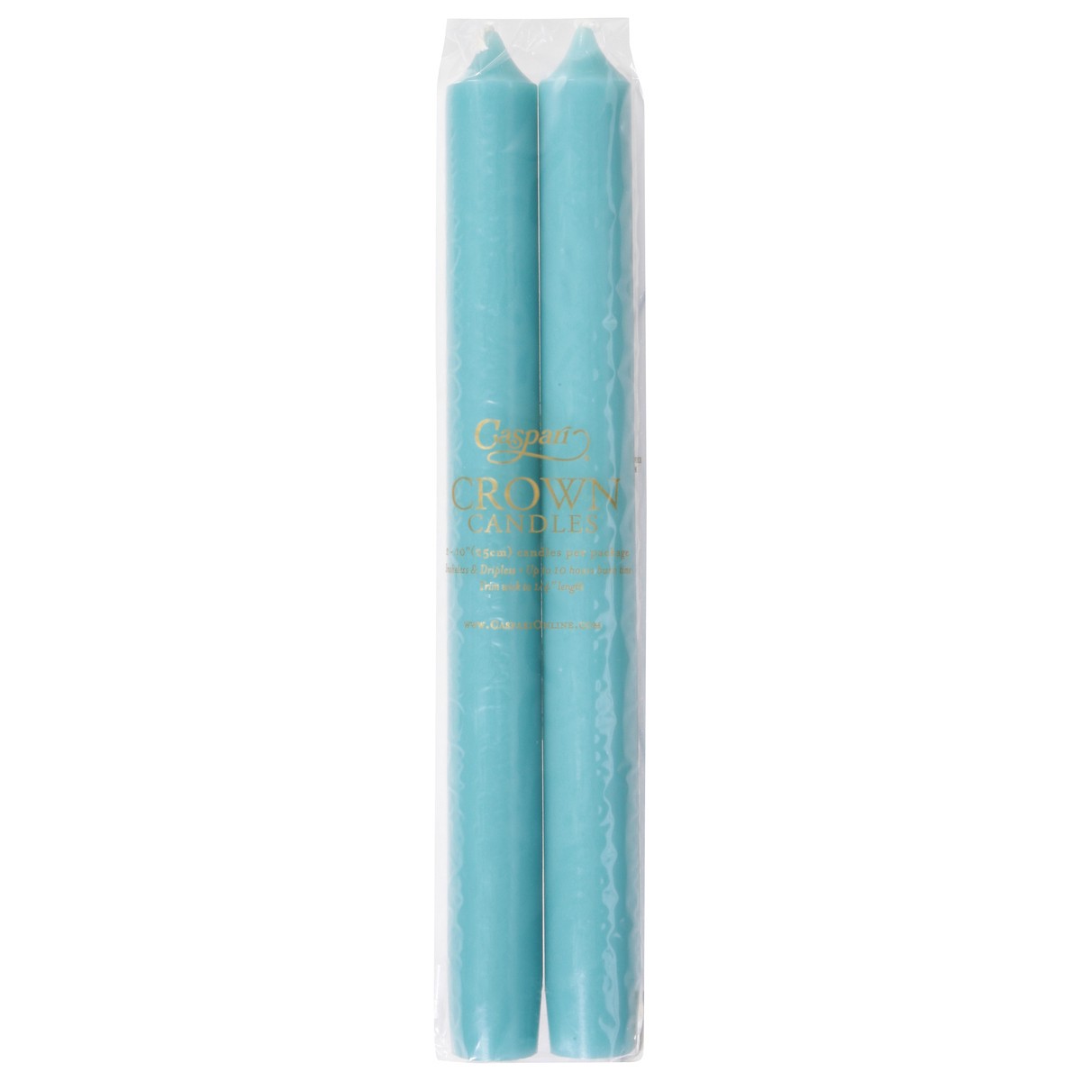 slide 9 of 12, Caspari 10 Inch Crown Turquoise Candles 2 ea, 2 ct