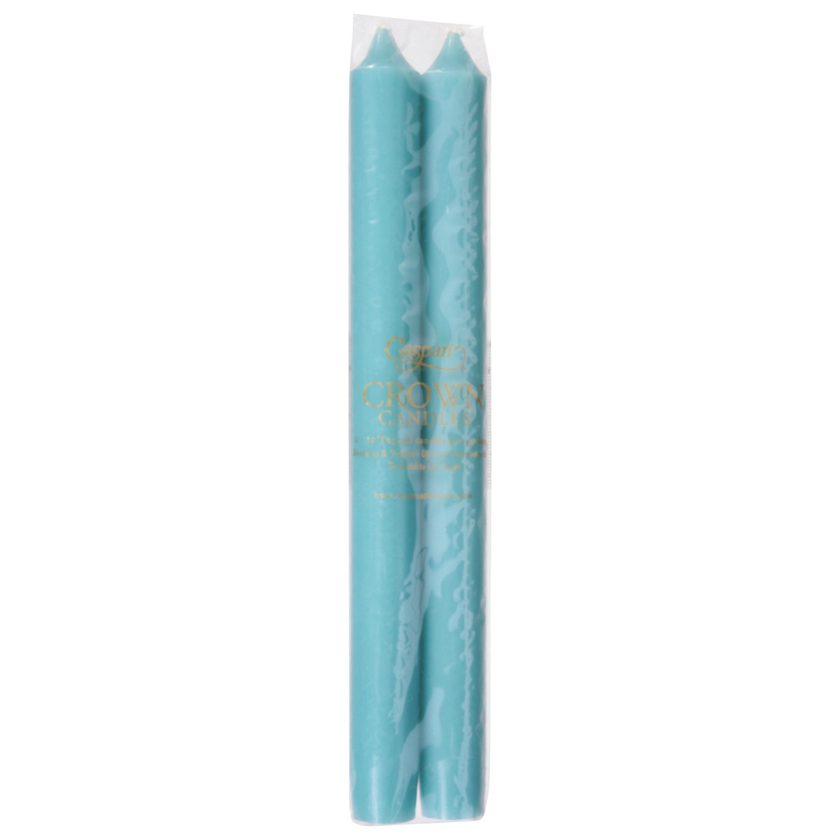 slide 10 of 12, Caspari 10 Inch Crown Turquoise Candles 2 ea, 2 ct