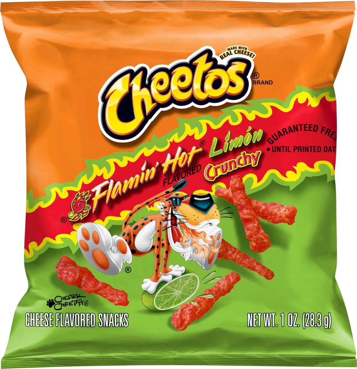 Cheetos Crunchy Flamin Hot Limon Cheese Flavored Snacks 8.5 oz