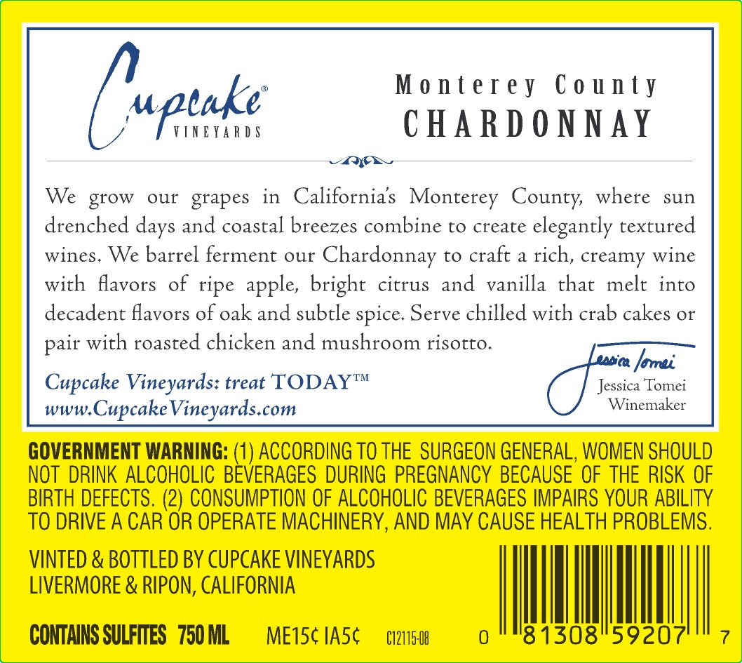 slide 3 of 5, Cupcake Vineyards Chardonnay White Wine, 750 ml