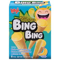 Hapi Snacks Bing Bing Wafer Cone Snack, Banana Flavor - 8 ct