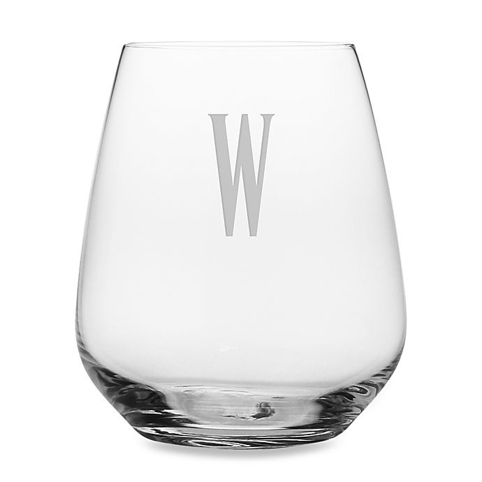 slide 1 of 1, Susquehanna Glass Monogrammed Block Letter W'' Stemless Wine Glass'', 1 ct