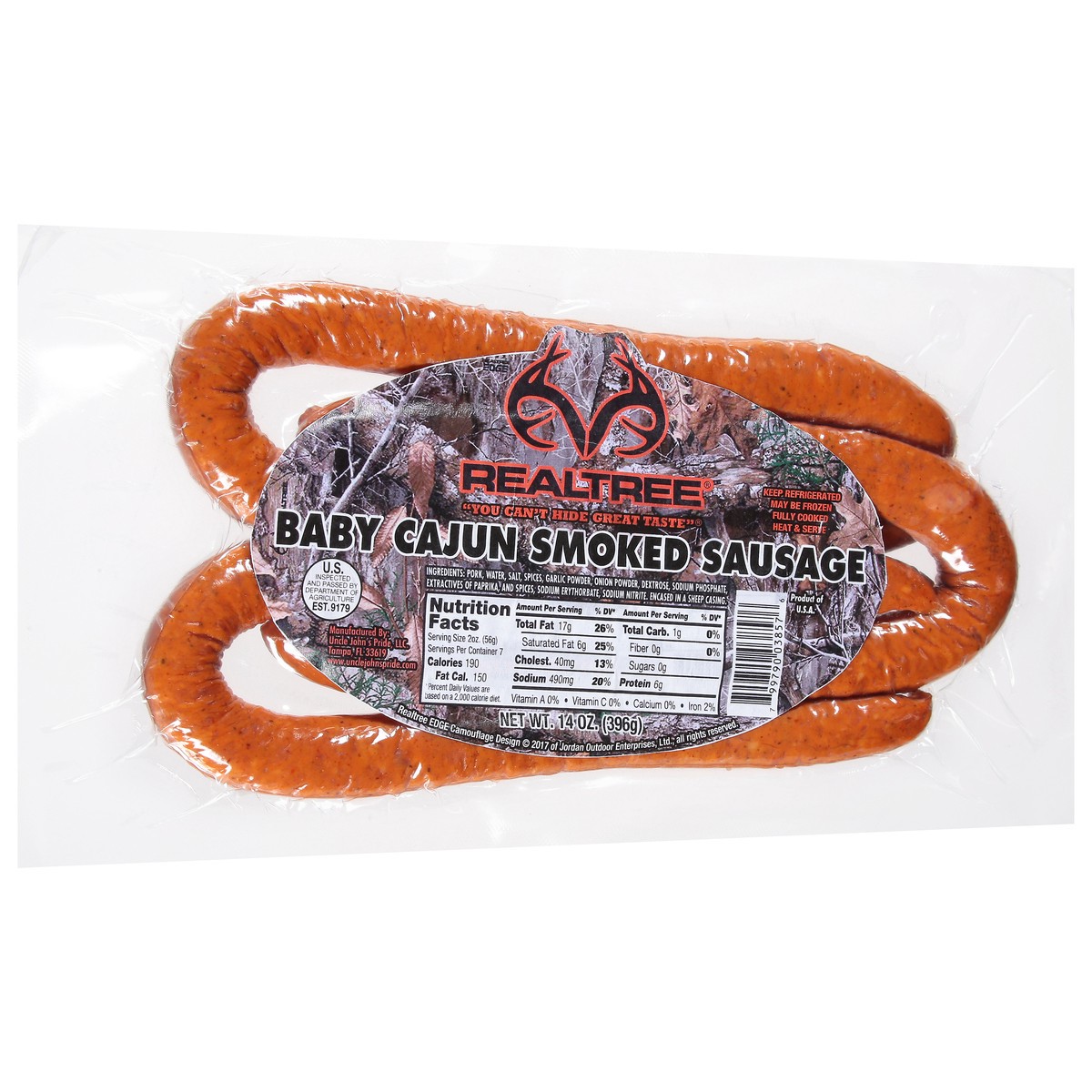 slide 10 of 11, Realtree Cajun Baby Link Smoked Sausage 14 Ounces, 14 oz