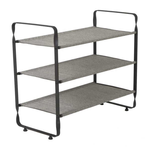 slide 1 of 5, Realspace 3-Tier Shoe Rack, Brown/Grey, 1 ct