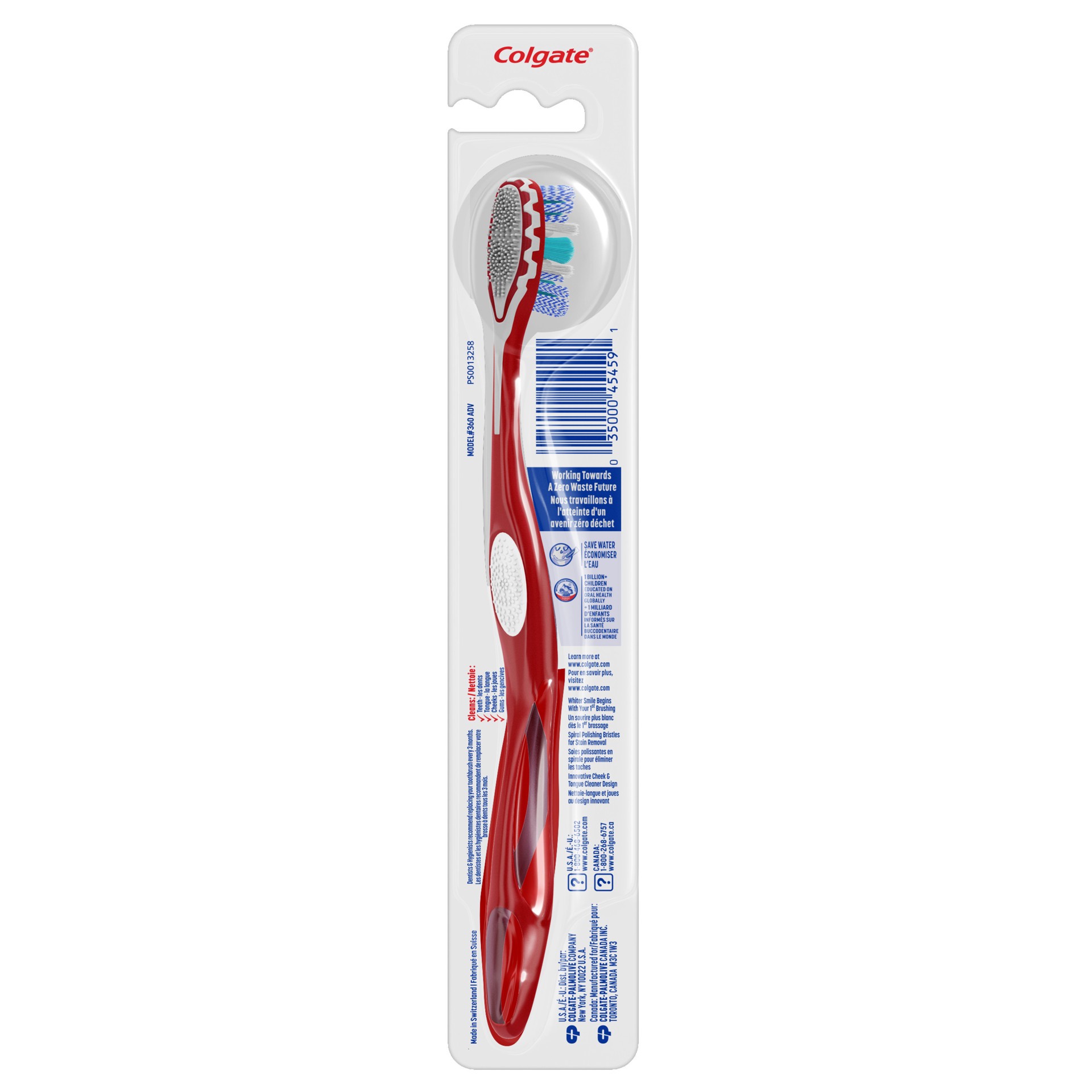 slide 10 of 10, Colgate 360° Advanced Optic White Soft Toothbrush, 1 ct