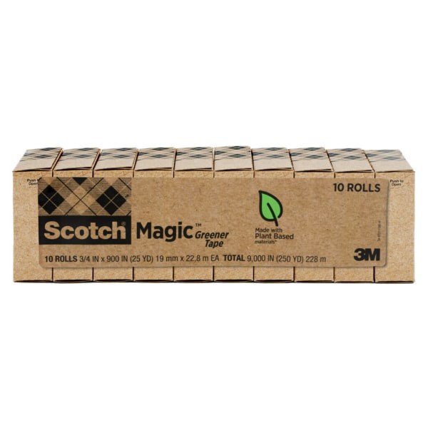 slide 5 of 6, Scotch 3/4" x 900", 1" Core, Magic Greener Tape - 10 Per Pack, 1 in
